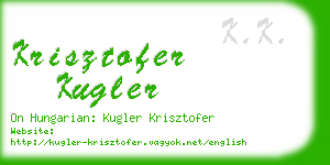 krisztofer kugler business card